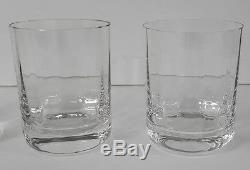 (4) Double Old Fashioned Glass Tumblers Baccarat CAPRI OPTIC