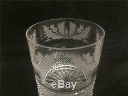 4 Edinburgh Crystal Thistle Pattern Double Old Fashioned Glasses Minty