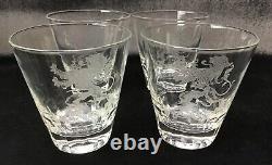 4 Extremely Rare Glastonbury Lotus Leo Double Old Fashioned Glasses