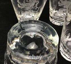 4 Extremely Rare Glastonbury Lotus Leo Double Old Fashioned Glasses