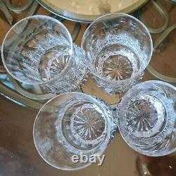 4 GALWAY CRYSTAL OLD GALWAY DOUBLE OLD FASHIONED CRYSTAL Star foot TUMBLER GLASS