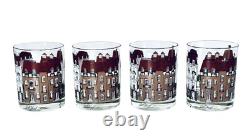 4 Lord & Taylor VICTORIAN VILLAGE 14 OZ Double Old Fashioned Glass Set SIGNED