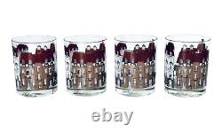 4 Lord & Taylor VICTORIAN VILLAGE 14 OZ Double Old Fashioned Glass Set SIGNED