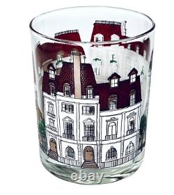 4 Lord & Taylor VICTORIAN VILLAGE 14 OZ Double Old Fashioned Glass Set SIGNED