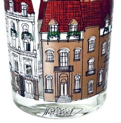 4 Lord & Taylor VICTORIAN VILLAGE 14 OZ Double Old Fashioned Glass Set SIGNED