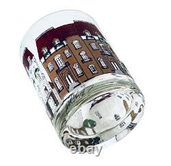 4 Lord & Taylor VICTORIAN VILLAGE 14 OZ Double Old Fashioned Glass Set SIGNED