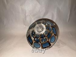 4 MCM Culver CARNIVAL Gold and Turquoise 4? Double Old-Fashioned Glasses