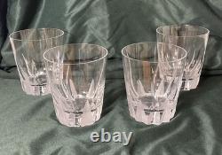 4 Mikasa Flame D'amore Crystal Executive Double Old Fashioned Glasses 4 3/8