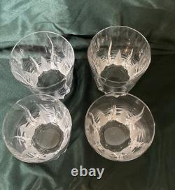 4 Mikasa Flame D'amore Crystal Executive Double Old Fashioned Glasses 4 3/8