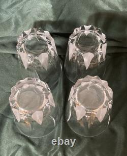 4 Mikasa Flame D'amore Crystal Executive Double Old Fashioned Glasses 4 3/8