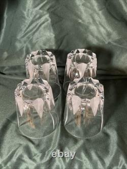 4 Mikasa Flame D'amore Crystal Executive Double Old Fashioned Glasses 4 3/8