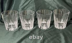 4 Mikasa Flame D'amore Crystal Executive Double Old Fashioned Glasses 4 3/8