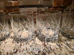 4 Mikasa Olympus Double Old Fashioned Cut Crystal Barware Glass Set of 4