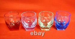 4 Moser Bar Double Old Fashioned Glasses 4 1/2 Tall Signed MINT