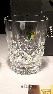 4 NEW WATERFORD CRYSTAL LISMORE 50th ANNIVERSARY DOUBLE OLD FASHIONED GLASSES
