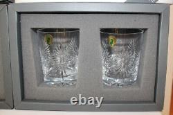 4 NEW WATERFORD CRYSTAL MILLENNIUM TOAST DOUBLE OLD FASHIONED GLASSES Signed