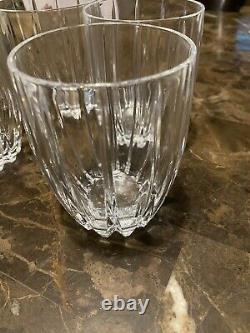 4 RETIRED Marquis Waterford Omega Double Old Fashioned Crystal Glasses Tumblers