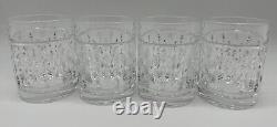 4 Ralph Lauren Crystal ASTON Double Old Fashioned Low-ball Whiskey Glasses Mint