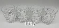 4 Ralph Lauren Crystal ASTON Double Old Fashioned Low-ball Whiskey Glasses Mint