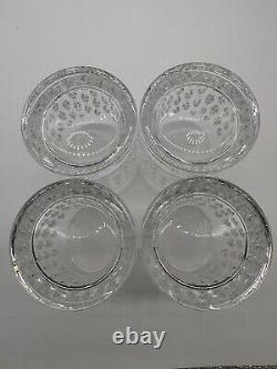 4 Ralph Lauren Crystal ASTON Double Old Fashioned Low-ball Whiskey Glasses Mint