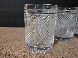 4 Ralph Lauren Crystal Argyle Double Old Fashioned Glasses 4.25 Excellent Cond
