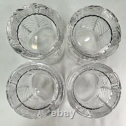 4 Ralph Lauren Crystal Herringbone Pattern Double Old Fashioned Glasses Set, Lot