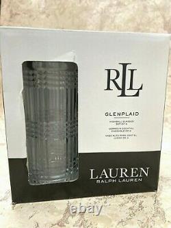 (4) Ralph Lauren GLEN PLAID Double Old Fashioned Glasses 13.5 oz. NEW IN BOX