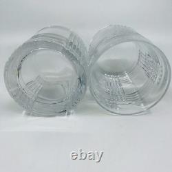 4 Ralph Lauren GLEN PLAID Double Old Fashioned Rocks Glasses Cut Crystal