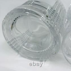 4 Ralph Lauren GLEN PLAID Double Old Fashioned Rocks Glasses Cut Crystal