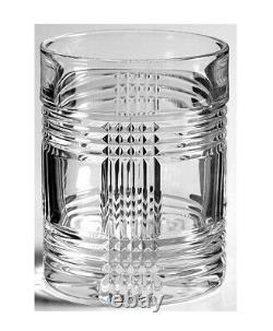 4 Ralph Lauren Glen Plaid Crystal Double Old Fashioned Glasses DOF New