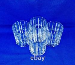 4 Ralph Lauren TURNER Doubled Old Fashioned Crystal Whiskey Glasses 4.25H