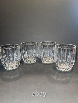 4 Retired Mikasa Crystal Park Lane 3 7/8 8 oz Double Old Fashioned Glasses