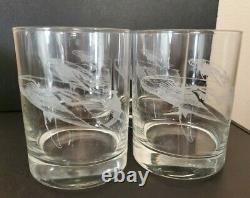 4 Robert Wyland Humpback Whale & Calf 12 oz Double Old Fashioned Whiskey Glasses