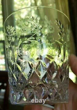 (4) Rogaska Gallia Crystal 4 Double Old Fashioned Glasses Great Condition