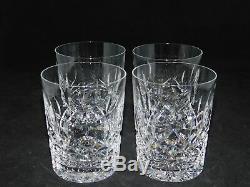 4 Stamped Waterford Crystal Lismore 4 3/8 Double Old Fashioned Glasses