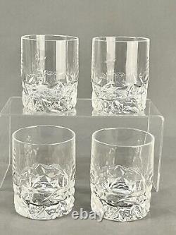 4 Tiffany & Co. Crystal Rock Double Old Fashioned Tumbler Glasses 3 3/4 Mint