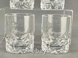 4 Tiffany & Co. Crystal Rock Double Old Fashioned Tumbler Glasses 3 3/4 Mint