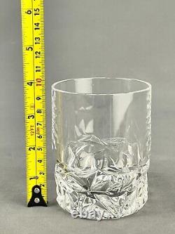 4 Tiffany & Co. Crystal Rock Double Old Fashioned Tumbler Glasses 3 3/4 Mint