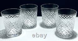 4 VINTAGE WATERFORD CRYSTAL ALANA DOUBLE OLD FASHIONED 12 oz TUMBLER GLASSES