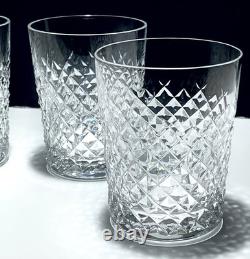 4 VINTAGE WATERFORD CRYSTAL ALANA DOUBLE OLD FASHIONED 12 oz TUMBLER GLASSES