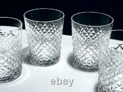 4 VINTAGE WATERFORD CRYSTAL ALANA DOUBLE OLD FASHIONED 12 oz TUMBLER GLASSES