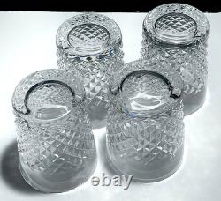 4 VINTAGE WATERFORD CRYSTAL ALANA DOUBLE OLD FASHIONED 12 oz TUMBLER GLASSES