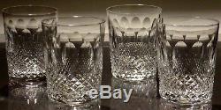 4 VINTAGE WATERFORD CRYSTAL COLLEEN DOUBLE OLD FASHIONED 12 oz. GLASSES 4 3/8