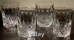 4 VINTAGE WATERFORD CRYSTAL COLLEEN DOUBLE OLD FASHIONED 12 oz. GLASSES 4 3/8