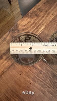 4 VTG MCM Culver Cera 22K Gold World Atlas Maps Double Old Fashioned Glasses