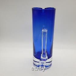 4 Vintage Block Stockholm Cobalt Double Old Fashioned Rock Glasses & Pitcher