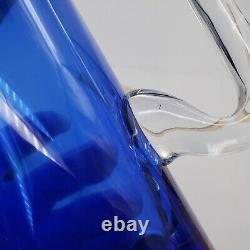 4 Vintage Block Stockholm Cobalt Double Old Fashioned Rock Glasses & Pitcher