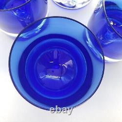 4 Vintage Block Stockholm Cobalt Double Old Fashioned Rock Glasses & Pitcher