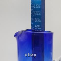 4 Vintage Block Stockholm Cobalt Double Old Fashioned Rock Glasses & Pitcher
