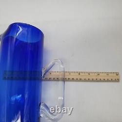 4 Vintage Block Stockholm Cobalt Double Old Fashioned Rock Glasses & Pitcher
